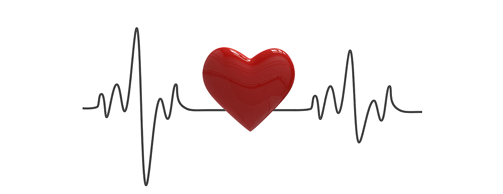 3d heart on an electrocardiograph